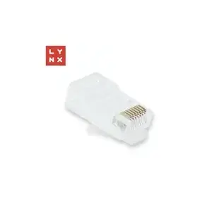 UTP коннектор LYNX CS LX-CON-CAT5E-UTP-50, Cat5e RJ45 вилка, золочение 50µ, упаковка 100 шт.