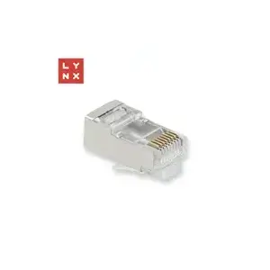 Экранированный RJ45 коннектор Cat6 LYNX CS LX-CON-CAT6-STP-50 50µ позолота, упаковка 100 шт