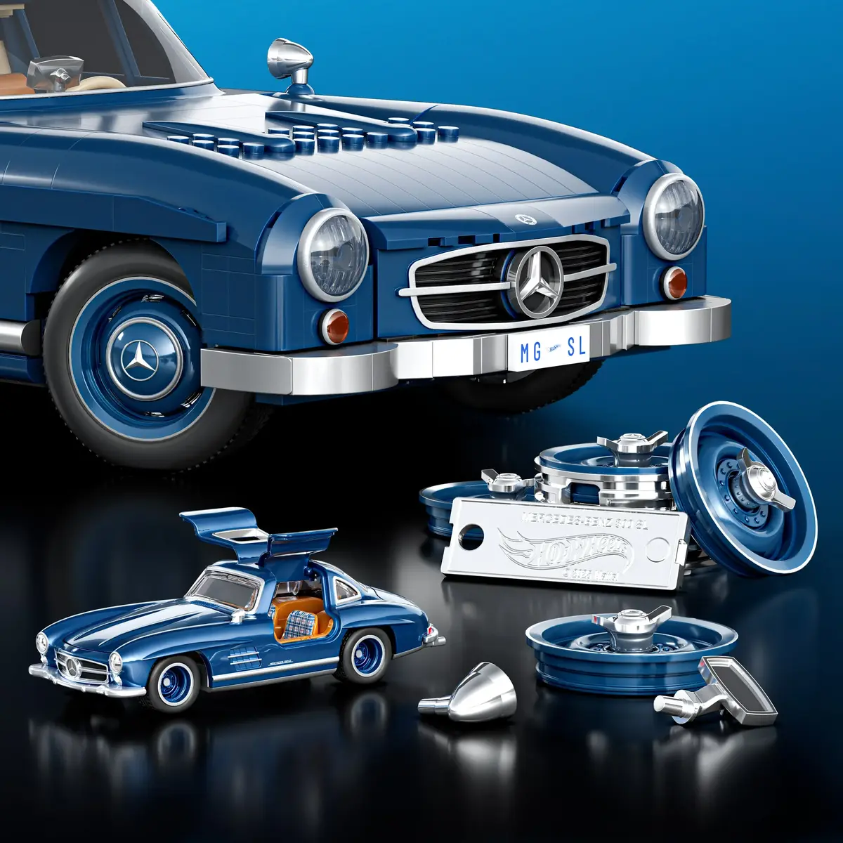 MATTEL Hot Wheels Brick Shop Mercedes‑Benz 300 SL — 1600 дет. Photo 5