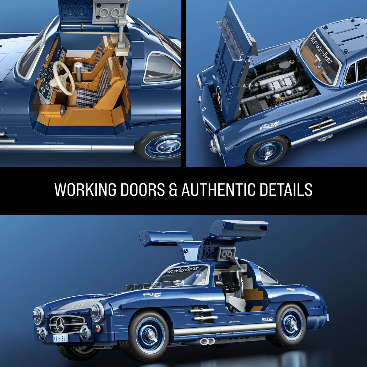 MATTEL Hot Wheels Brick Shop Mercedes‑Benz 300 SL — 1600 дет. Photo 12