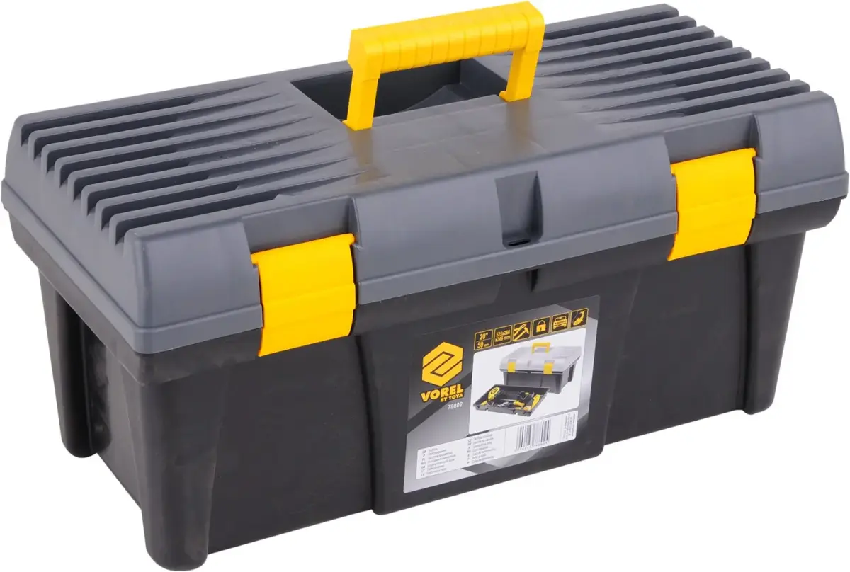 Tool box Vorel 78802 plastic with removable tray Photo 2