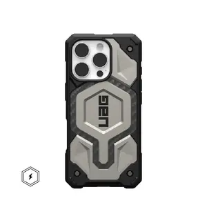 Phone case UAG Monarch Pro for 6.3" (16 cm) — Titanium finish, model AW82-0AT