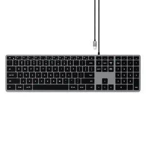 Keyboard Satechi Slim W3 Universal USB QWERTY English Aluminium Black