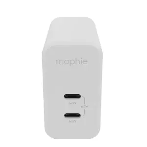 Сетевой адаптер Mophie USB-C PD Dual 67W GaN, белый, EU вилка