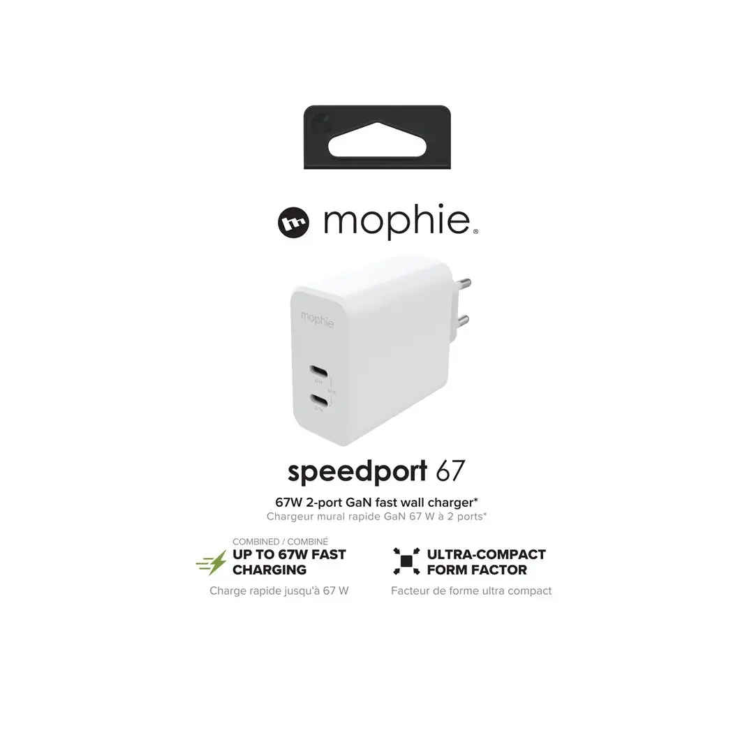 Mophie USB-C PD Dual 67W GaN сетевой адаптер Photo 3