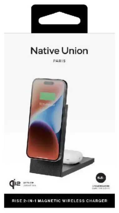 Bezvadu lādētājs Native Union Rise 2‑in‑1 Qi2 Photo 3