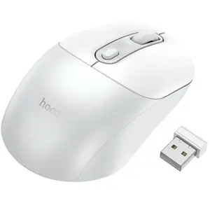 Wireless mouse HOCO GM28 — optical, 1600 DPI, white, compact design
