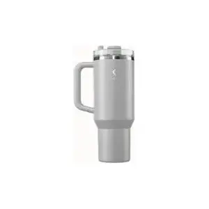 Insulated Mug Lurch Big Cup Jura Grey 1.2 L double‑wall vacuum stainless steel, straw, 12 h thermal retention