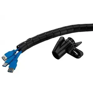 Cable wrap Neomounts ADS06-142BL – black, Ø25 mm cable organizer for cable management