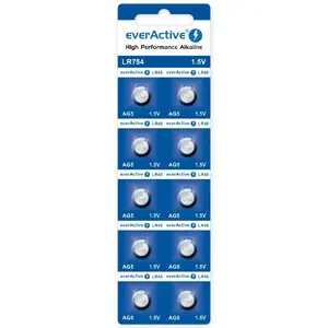 Alkaline button cell batteries everActive AG5 (LR754, 10 pack)