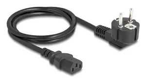 Power cord DELOCK CEE 7/7 (E+F) to IEC C13 90° angled, 1 m, H05VV-F 3x1.00 mm², black