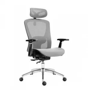 Biroja grozāmais krēsls mark adler Expert 5.3 Grey Mesh — ergonomisks, regulējams augstums, jostasvietas atbalsts, galvas atzveltne, roku balsti