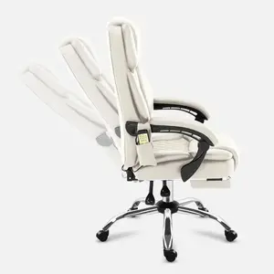 Biroja grozāmais krēsls mark adler MA-BOSS 6.0 Beige — polsterēts sēdeklis, gāzes paceļamais mehānisms, Tilt Dual, masāža un vibrācija, max 130 kg