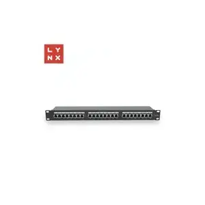24-port shielded Cat5e FTP patch panel LYNX CS LX-24-FTP5E-BK, black