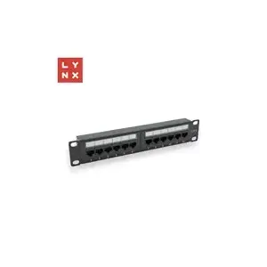 Patch panel LYNX CS LX-10-UTP6-BK 10" 12‑port UTP Cat6 shielded, black