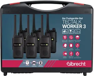 Instrumentu koferis Albrecht Tectalk Worker 3 — komplekts no 6, izturīgs un daudzfunkcionāls radioierīcēm un piederumiem