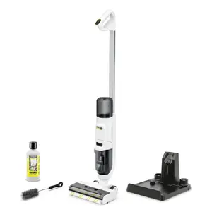 Grīdas mazgāšanas putekļu sūcējs Karcher FCV2 Natural N 1.056-101.0 — akumulators 21,6 V, darbības laiks 25 min, 160 W, sausa & slapja, bez maisiņa, LED