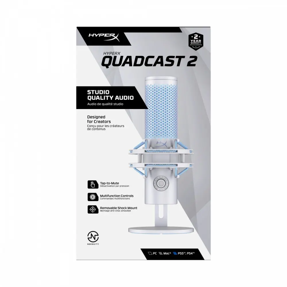Mikrofons HP HyperX QuadCast 2 Frost Photo 12