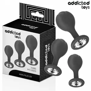 Анальная пробка ADDICTED TOYS НАБОР ИЗ 3 СИЛИКОНА С ДРАГОЦЕННОСТЬЮ D-242833