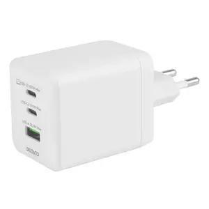 Сетевой зарядное устройство Deltaco USBC-GAN06 20V 3 порта Быстрая зарядка Белый