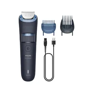Триммер для бороды Philips 3000 Series BT3665/15 с цельнометаллическими лезвиями, настройкой длины от 0.5 до 20 мм, до 80 мин работы, аккумулятор