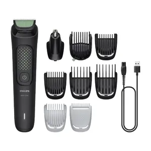 Триммер Philips 3000 Series MG3945/15 9-в-1 с аккумуляторным питанием, временем работы 90 мин, длиной стрижки от 0.5 до 12 мм и черным корпусом