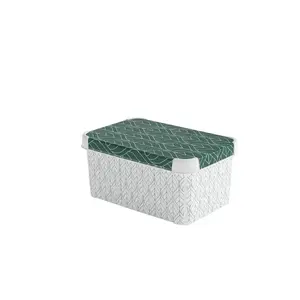 Storage box Curver Deco Stockholm S 29.5×19.5×13.5 cm Green Leaves