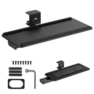 Under-desk keyboard holder MACLEAN MC-108 B, adjustable, max load 5 kg