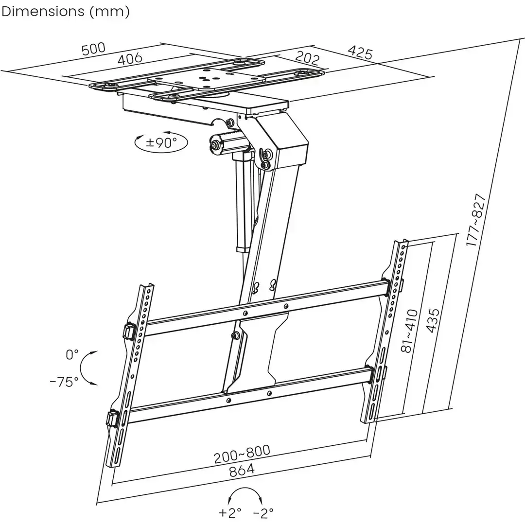 Ceiling TV Mount MACLEAN MC-109 T VESA 800x400 Photo 7