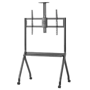 TV stand MACLEAN MC-114 B portable floor stand for 55–100" screens, max load 120 kg, VESA 200x200–900x600, height 115–152 cm, black, shelf