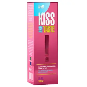 Съедобный интимный согревающий гель Intt Kiss and Taste! 55 мл — вкус ежевики, на водной основе, с помпой