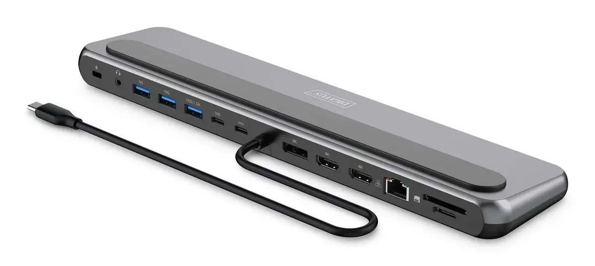 Digitus USB-C 8K dokstacija 12-portu Photo 2