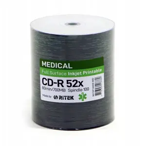 Traxdata CD-R 700MB 52x Printable — 100-pack (medical grade)