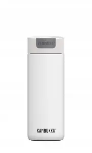 Thermal mug Kambukka Olympus 500 ml — 18/10 stainless steel, vacuum insulated, splash‑proof, non-slip base, white