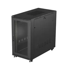 19" Rack Cabinet LANBERG FF01-6222-23B 22U 600x1200 mm Black Perforated Doors