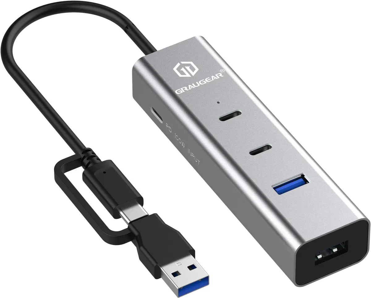 USB hubs GrauGear G-HUB2A2C1-PD 4 porti