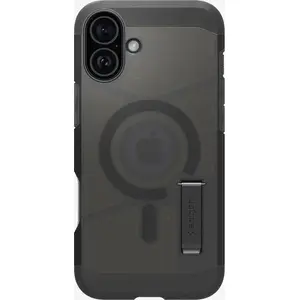 Phone case Spigen Tough Armor MagSafe for iPhone 16, frost black, MagSafe-compatible protective cover