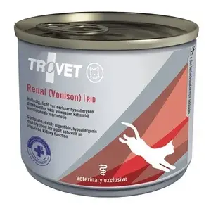 Влажный корм для кошек TROVET Renal RID Оленина 200 г — ветеринарная почечная диета, индивидуальная банка