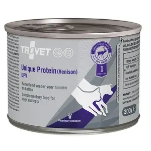 Влажный корм TROVET Unique Protein UPV Venison 200 г — дополнительный корм для взрослых собак и кошек, без злаков и сахара