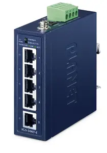Nevadāms 5 porta Gigabit Ethernet komutators PLANET IGS-500T-E (10/100/1000), zils