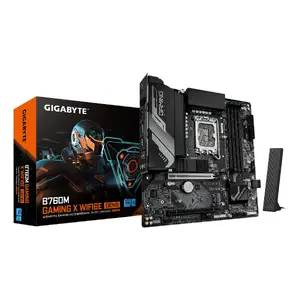 GIGABYTE B760M GAMING X WIFI6E GEN5 Micro ATX mātesplate, LGA1700, B760, DDR5 līdz 5600MHz, 4 DIMM, 2x PCIe 4.0 M.2, Wi‑Fi 6E, 2.5GbE