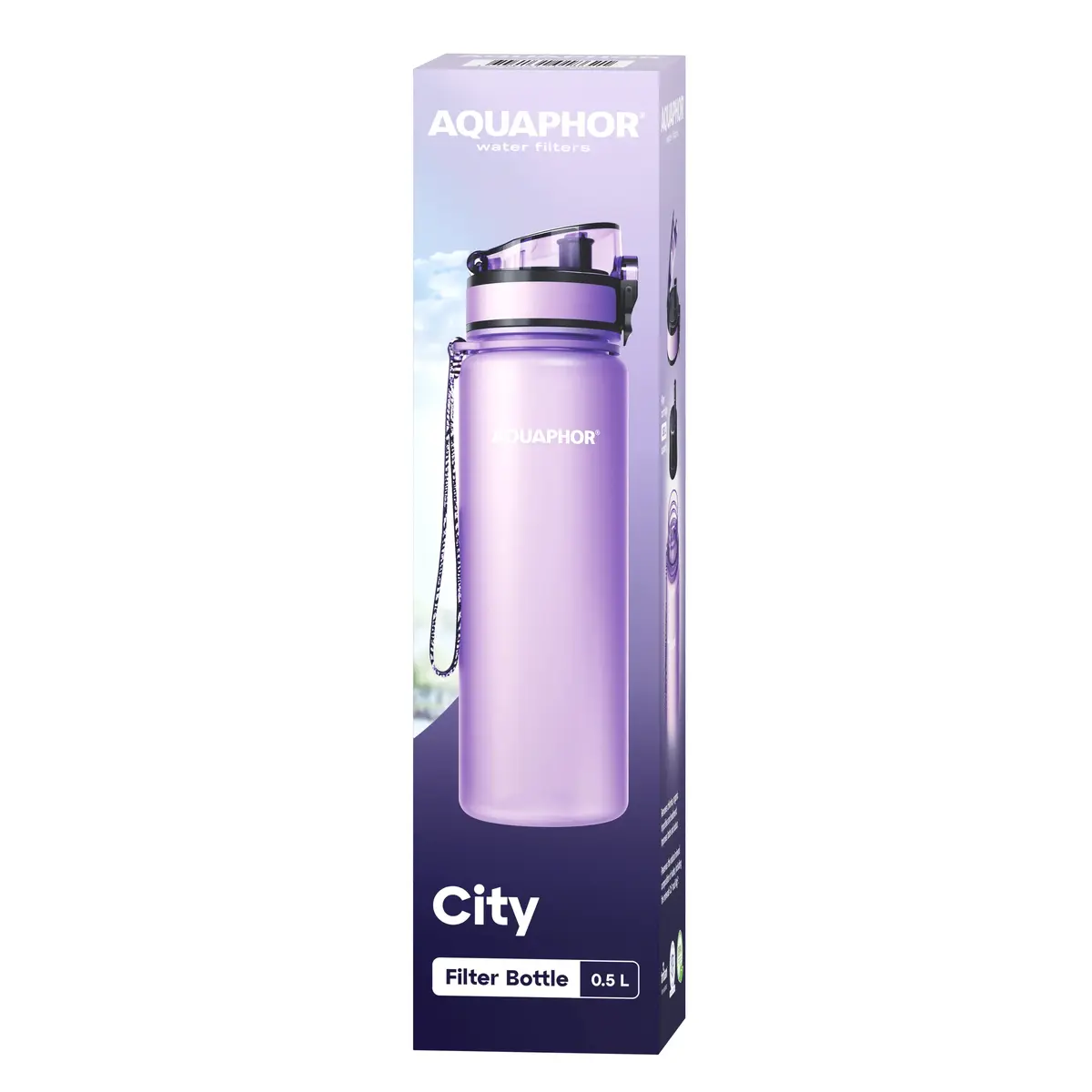 Aquaphor City water filter bottle 500 ml (lavender) Photo 5