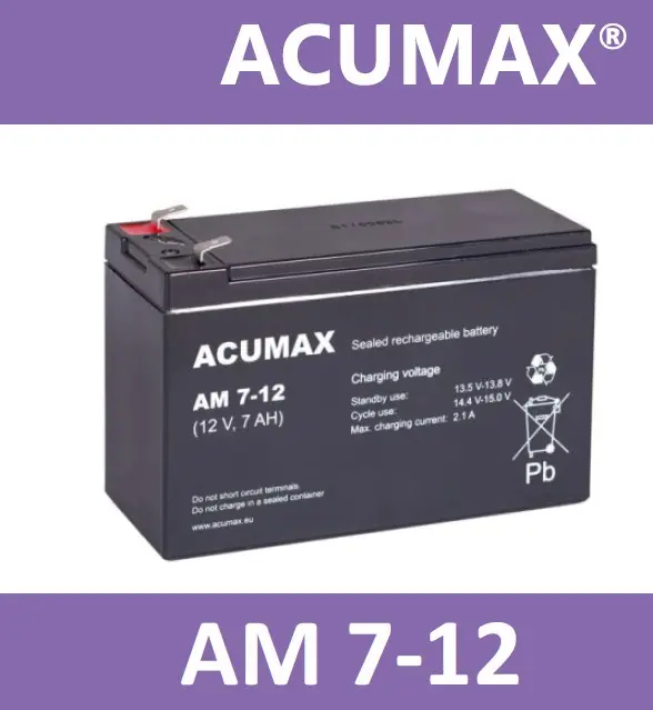 Aizvērts AGM akumulators ACUMAX CSB-127-T2 12V