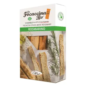 La Focaccina Bo Focaccia Bread Al Rosmarino 100 g — rosemary flavored crisp snack