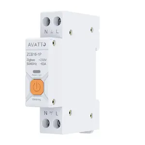 Smart relay Avatto ZWCB16-WM 230Vac 16A ZigBee — in-line DIN/flush mounting compatible