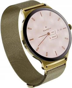 Умные часы Garett Verona 2 с золотым сетчатым стальным ремешком