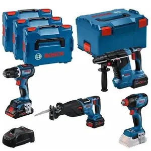 Screwdriver BOSCH 18V COMBO KIT GSR 18V-90C GDX 18V-210C GBH 18V-24C GSA 18V-28 1xPC4.0Ah 2xPC5.5Ah
