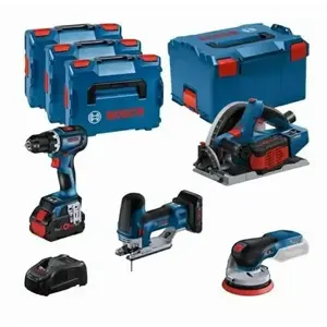 Screwdriver BOSCH 18V COMBO KIT GSR 18V-90C GKT 18V-52GC GST 18V-155 SC GEX 18V-125 1xPC4,0Ah 2xPC5,5Ah