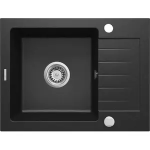 Granite 1-bowl sink with drainer Deante ZQZ_G11A — single bowl kitchen sink, integrated drainer
