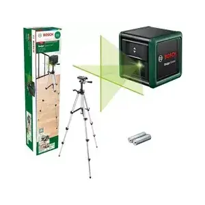 Laser level Bosch Quigo Green with tripod 1.1 m — compact cross-line laser set